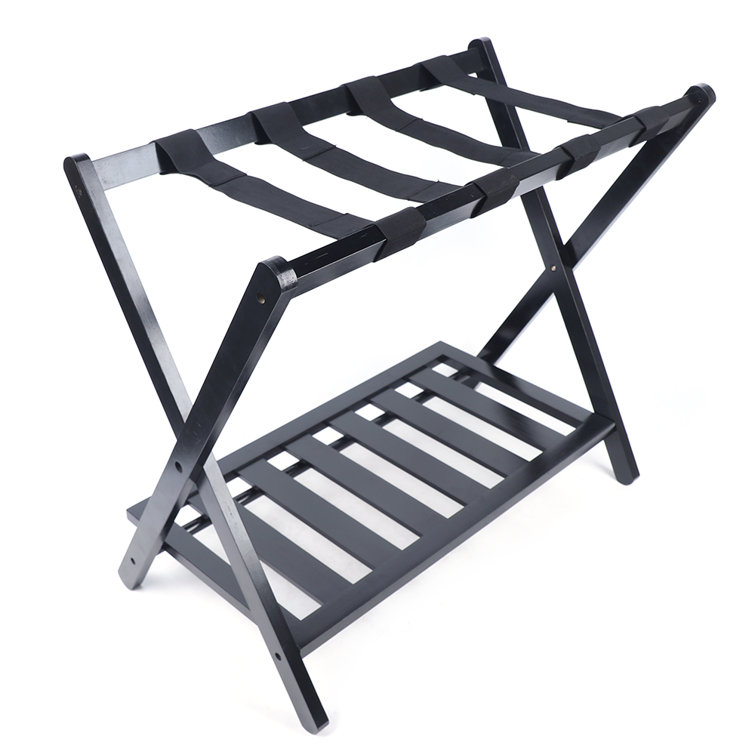 YaoTown Bamboo Folding Luggage Rack with Storage & Reviews Wayfair